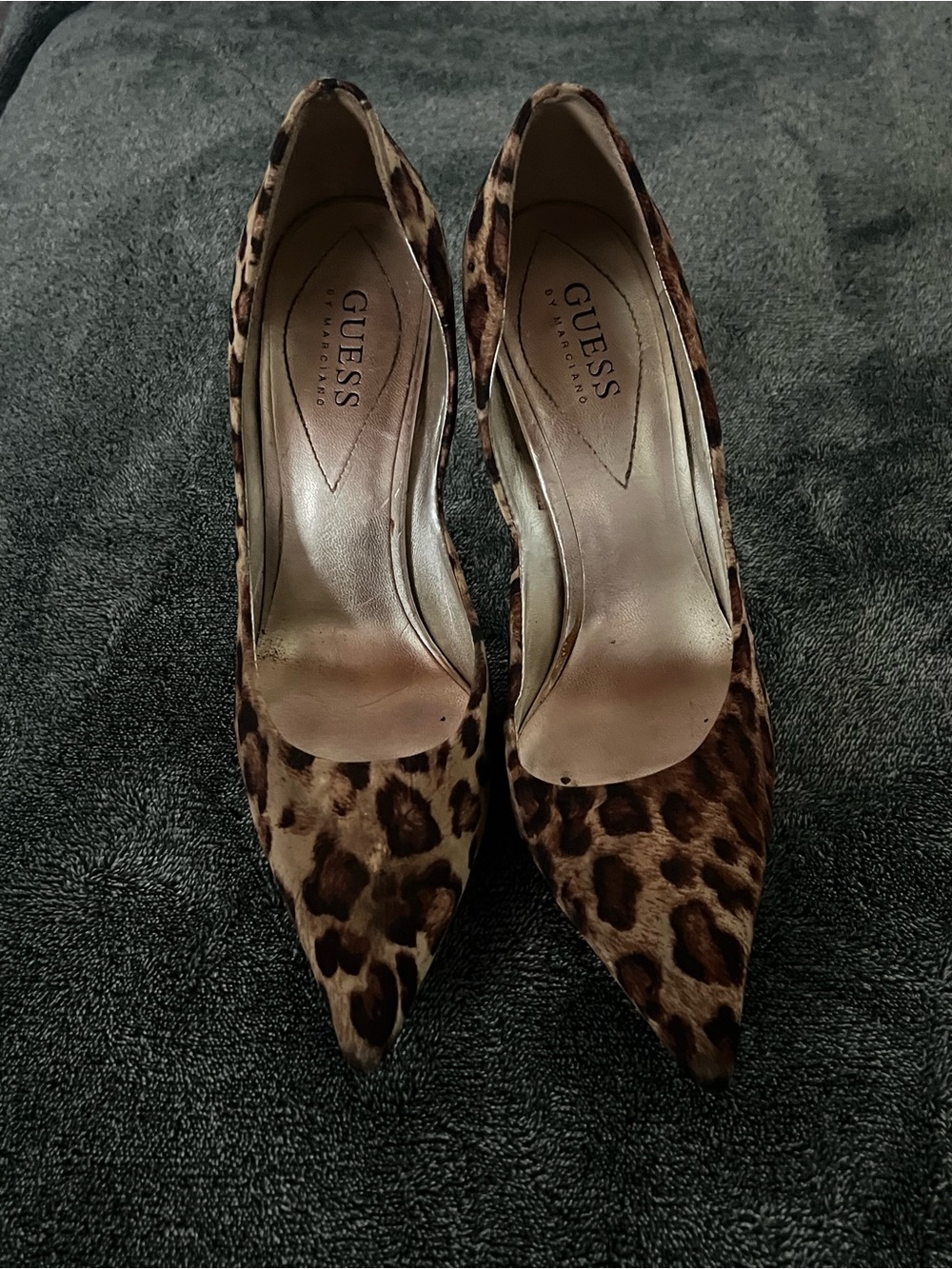 GUESS Leopard Print Pointed-Toe Pumps - Brown